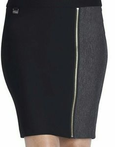 Lisette-L 2 Tone Skirt with Decorative Zipper